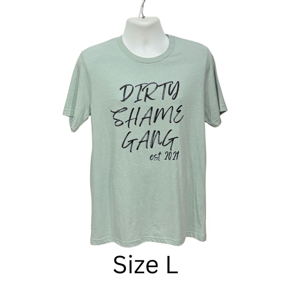 'Dirty Shame Gang' Band T-Shirt Adult L Sage Green Graphic Tee